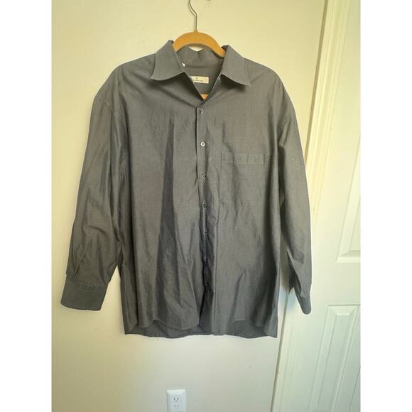 Ermenegildo Zegna Shirt Sz L 43/17 Gray Made in Italy Long Sleeve Button Mens - Picture 1 of 11